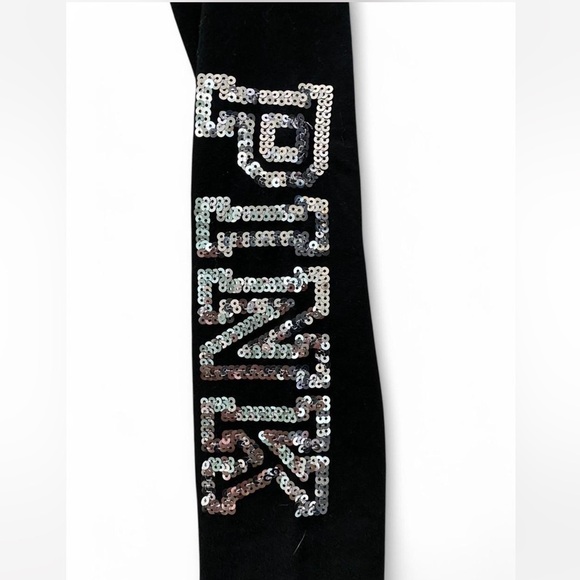 Victoria Secret Pink black sequin logo yoga leggings size XS - Picture 4 of 5